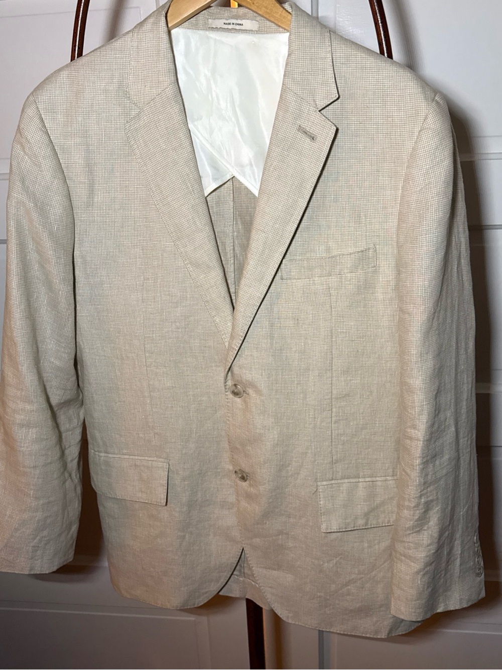 Club Monaco 100 %  linen Blend Blazer Quiet Luxury Minimalist jacket 42 R